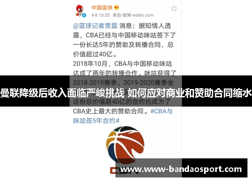 曼联降级后收入面临严峻挑战 如何应对商业和赞助合同缩水