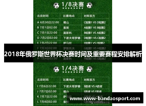 2018年俄罗斯世界杯决赛时间及重要赛程安排解析 2018年俄罗斯世界杯决赛时间及重要赛程安排解析
